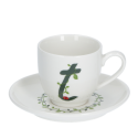 Solotua tazza caffe  con piattino lettera te cc 85 in gift la porcellana bianca