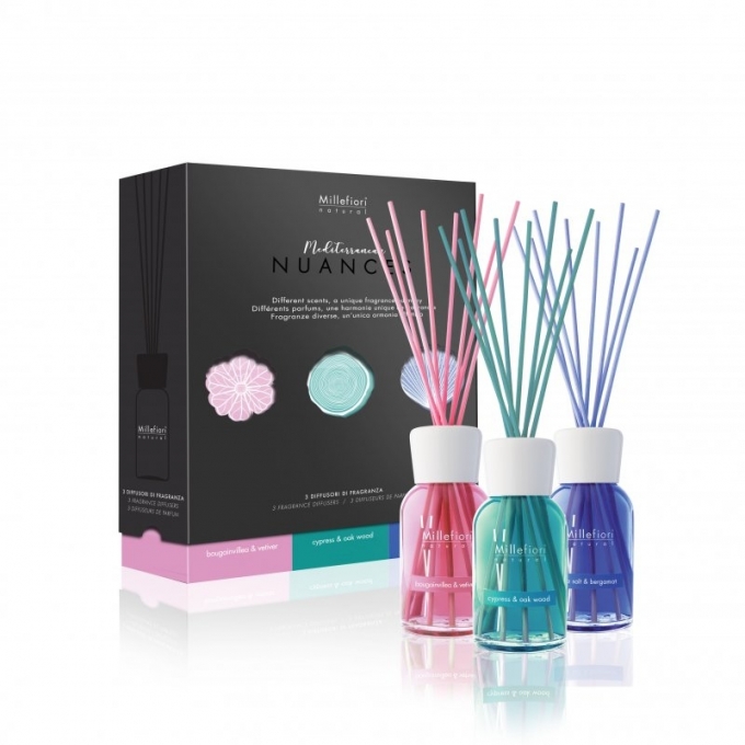 Nuances - mediterranean set 3 diffusori 100 ml millefiori