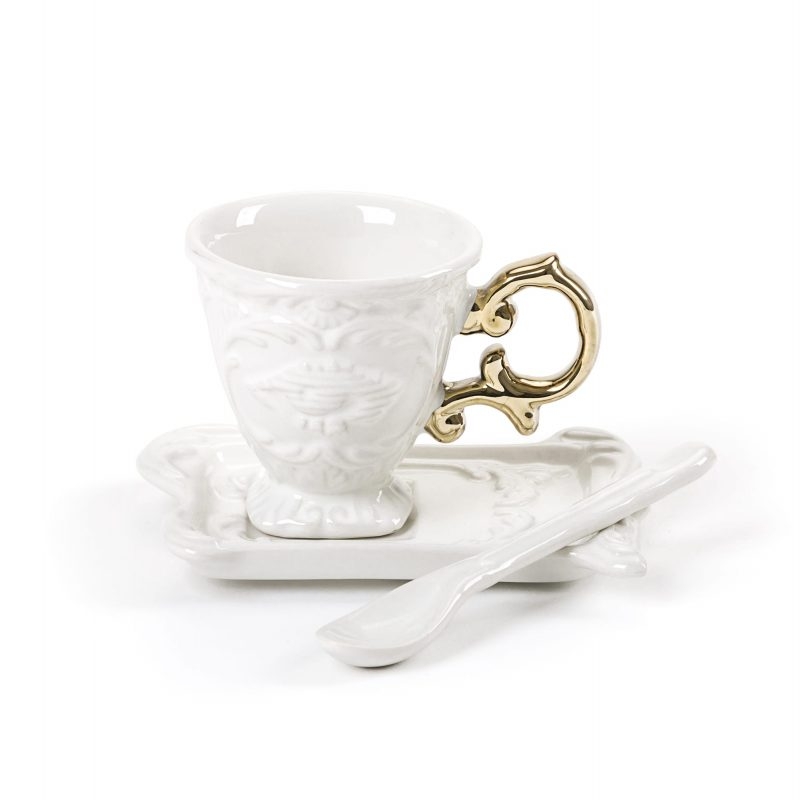 Tazza caffe' in porcellana i-wares gold seletti